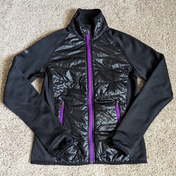 Marmot Jackets & Blazers - Marmot Fleece Jacket Womens Sz XS Black Purple Polartec Full Zip Outdoor Sporty